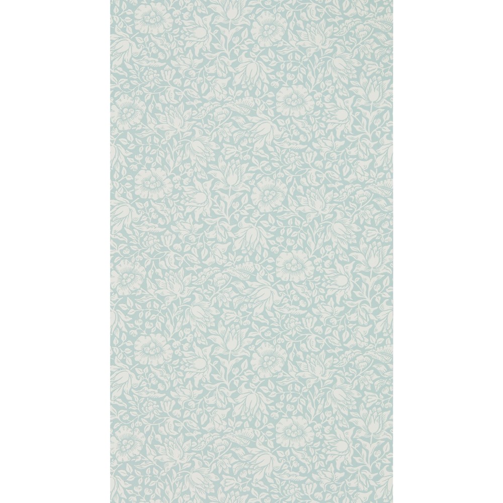 Mallow Wallpaper 216679 by Morris & Co in Chalk Duck Egg Blue